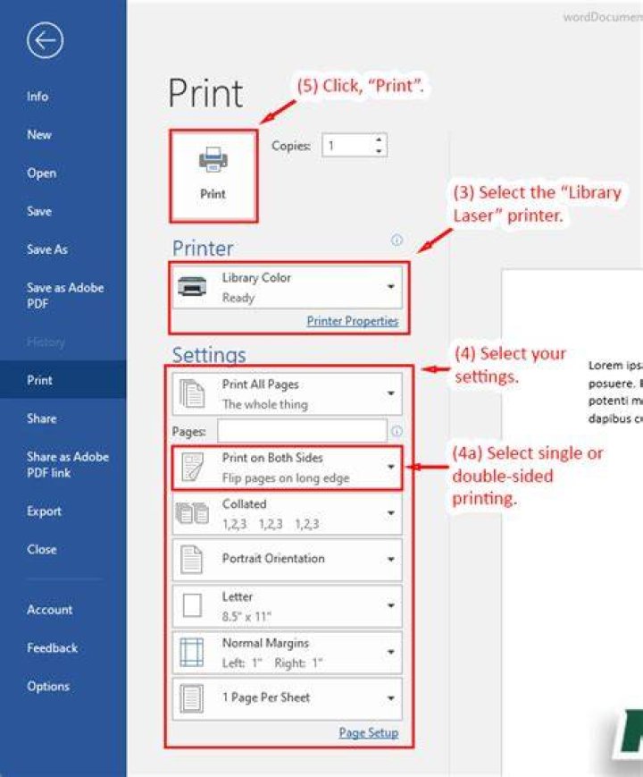 How can I print a document from my email