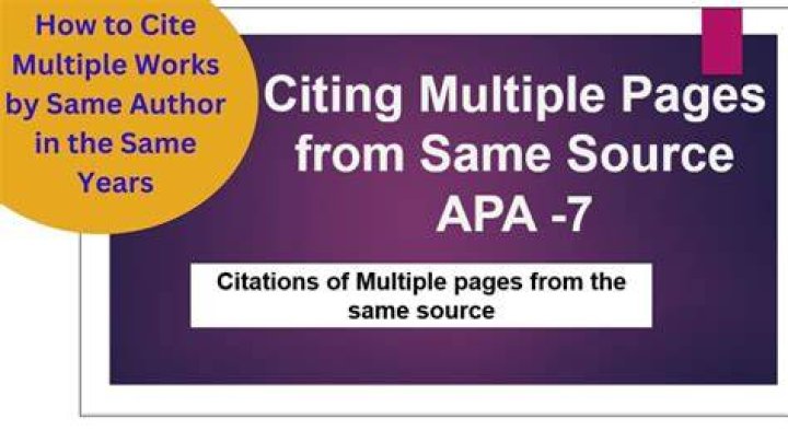How do you cite multiple pages from the same book in APA 7th edition