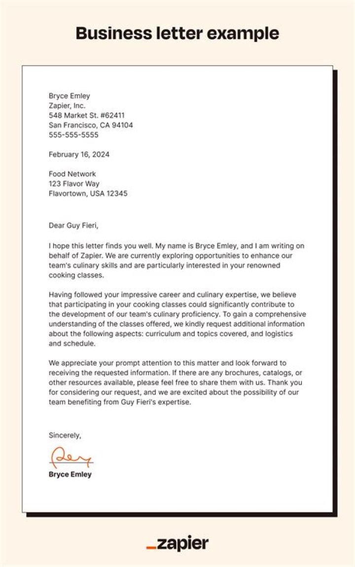 How do you write the date in a business letter
