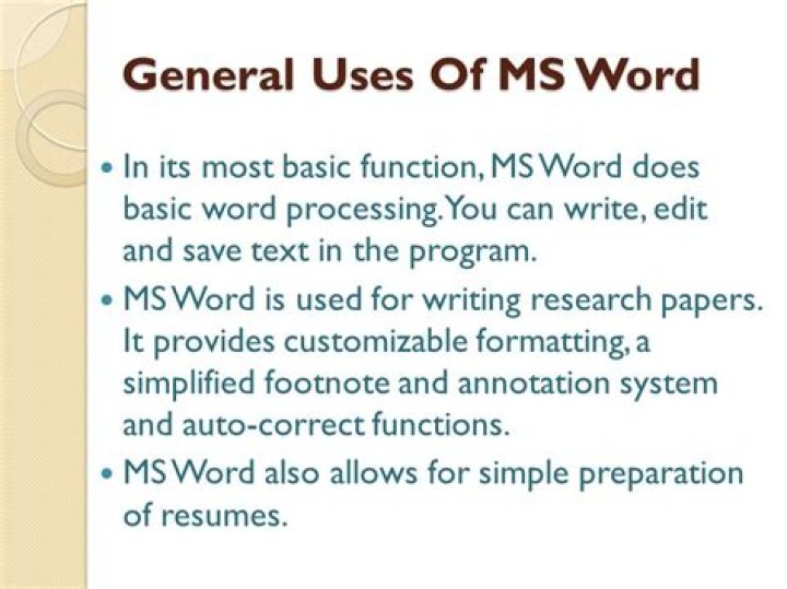 What are the uses of Microsoft Word