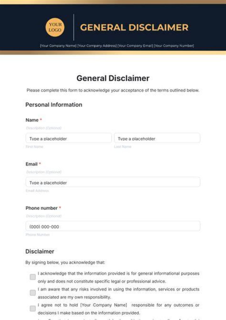 What is an example of a disclaimer