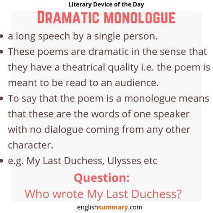 What is an example of a monologue