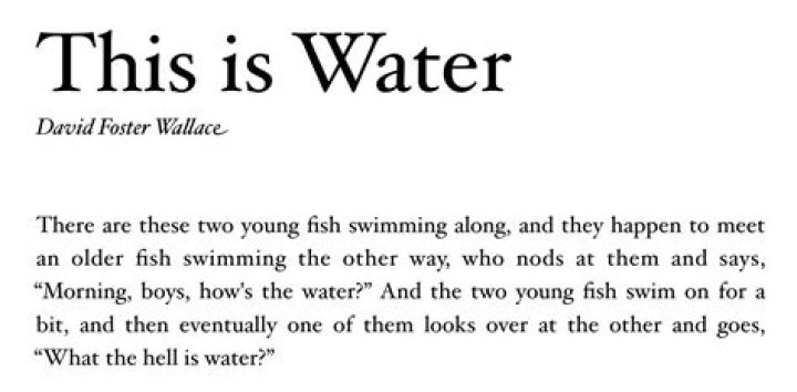 What is the message of this is water