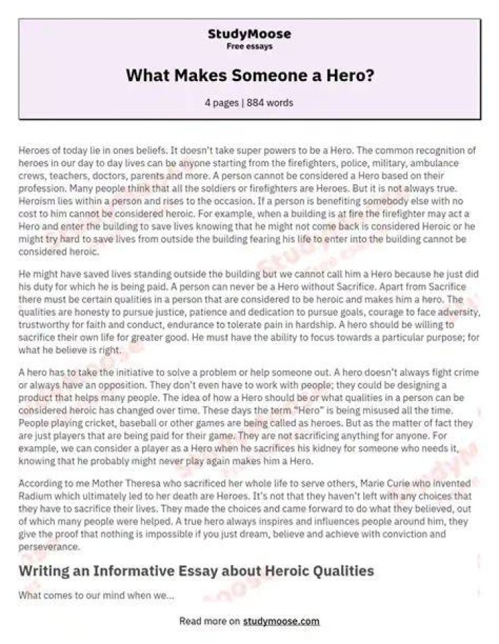 What makes a person a hero essay