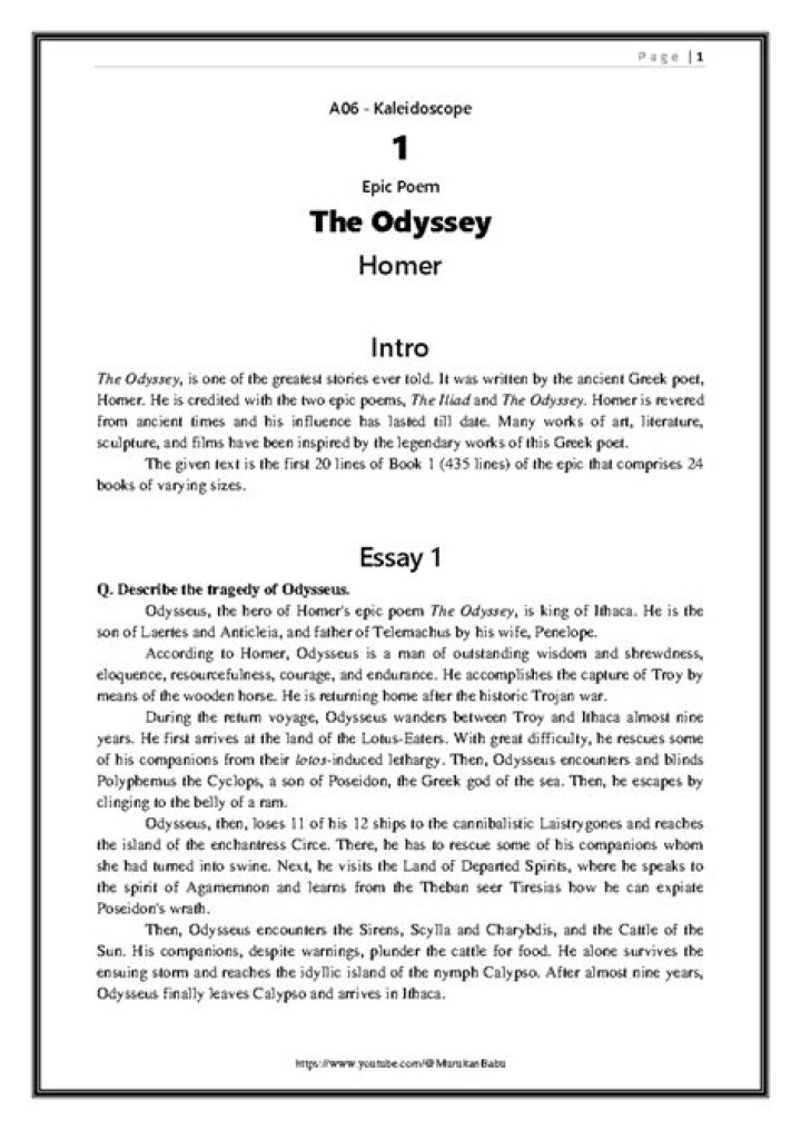 Why is the Odyssey an epic poem
